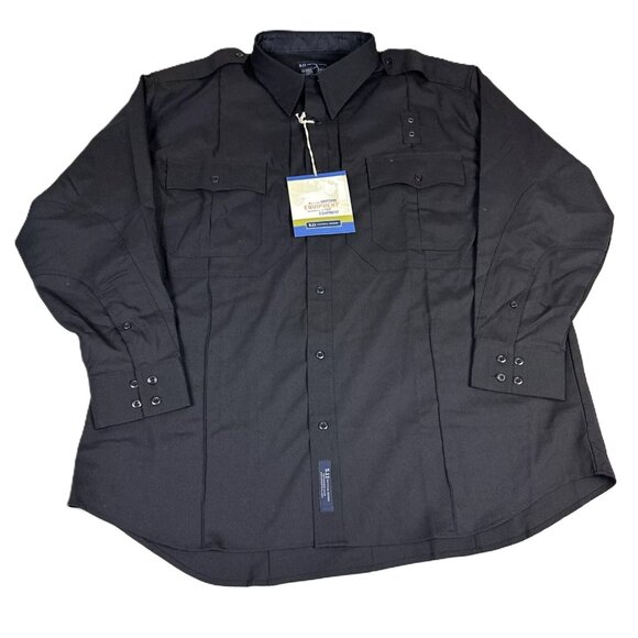 5.11 Tactical Men's Black 2XL Shirt B-Class Long Sleeve NWT - Picture 4 of 4